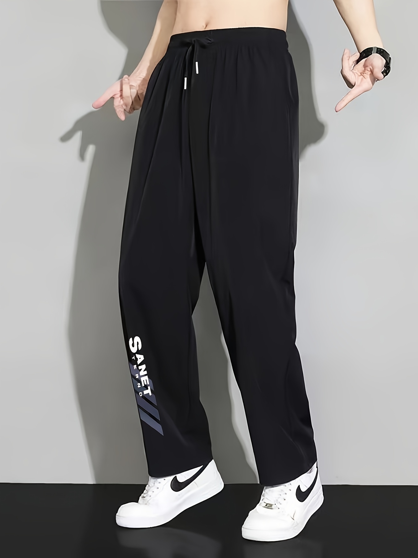 بنطلون رياضي سريع الجفاف للأولاد من ألياف آيس سلاكي بتصاميم عشوائية عصرية - تصميم مستقيم خفيف للصيف، قابل للغسل في الآلة مع جيوب للمراهقين والشباب، مثالي للهواء الطلق - Image 3