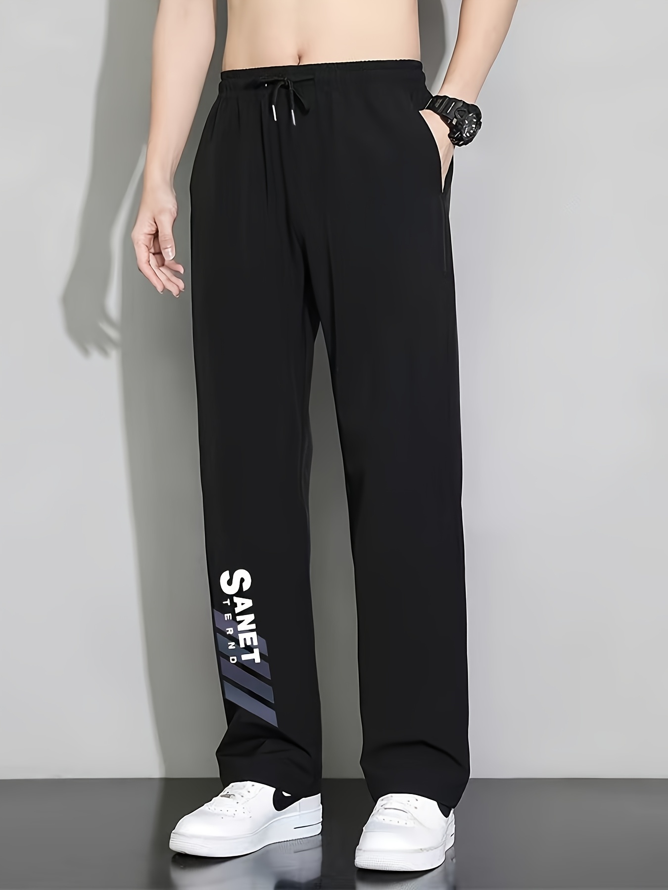 بنطلون رياضي سريع الجفاف للأولاد من ألياف آيس سلاكي بتصاميم عشوائية عصرية - تصميم مستقيم خفيف للصيف، قابل للغسل في الآلة مع جيوب للمراهقين والشباب، مثالي للهواء الطلق - Image 2