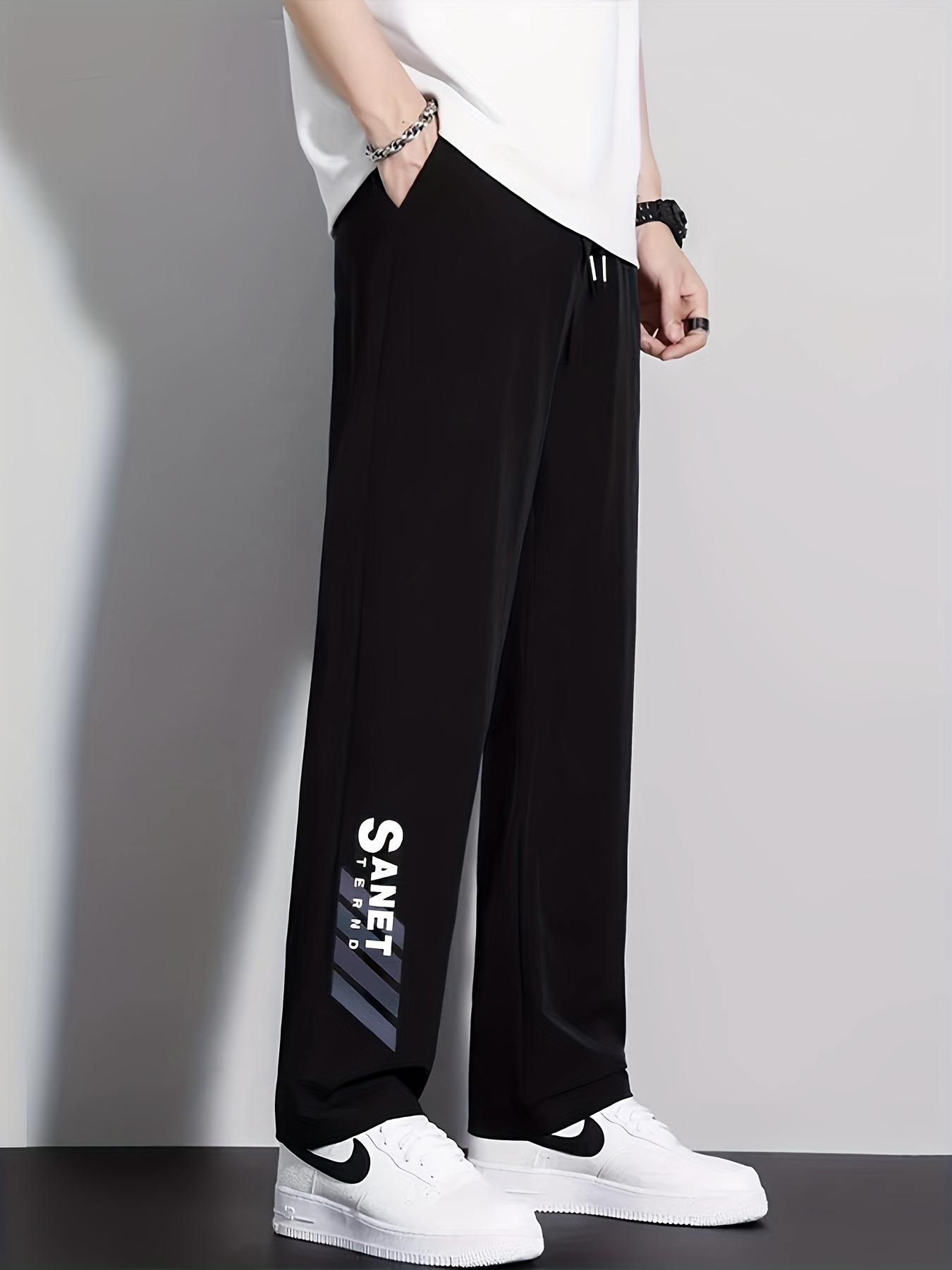 بنطلون رياضي سريع الجفاف للأولاد من ألياف آيس سلاكي بتصاميم عشوائية عصرية - تصميم مستقيم خفيف للصيف، قابل للغسل في الآلة مع جيوب للمراهقين والشباب، مثالي للهواء الطلق